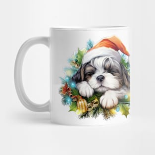 Lazy Shih Tzu Dog at Christmas Mug